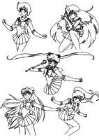 A coloring page of sailor moon